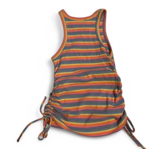 Vici tank top Pastel Rainbow Stripes Retro Rainbow Tie Sides 90s Style Y2K - Picture 6 of 6